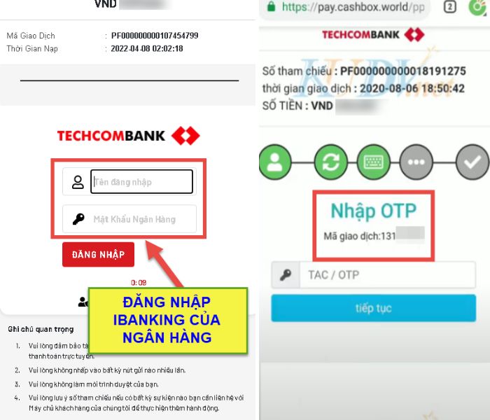 Nạp tiền qua internet banking